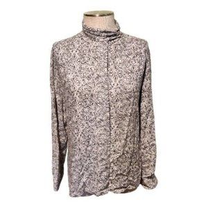 PENDLETON Women's Warranted To Be A Classic Blouse Size 14 Gray White‎ Button